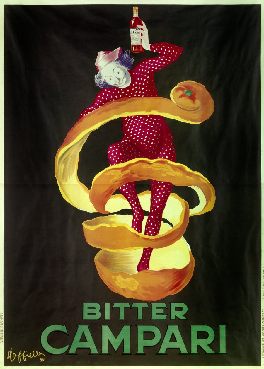 Poster para o aperitivo Campari Amargo. Ilustração de Leonetto Cappiello (1875-1942) 1921 Paris, artes decorativas de Leonetto Cappiello