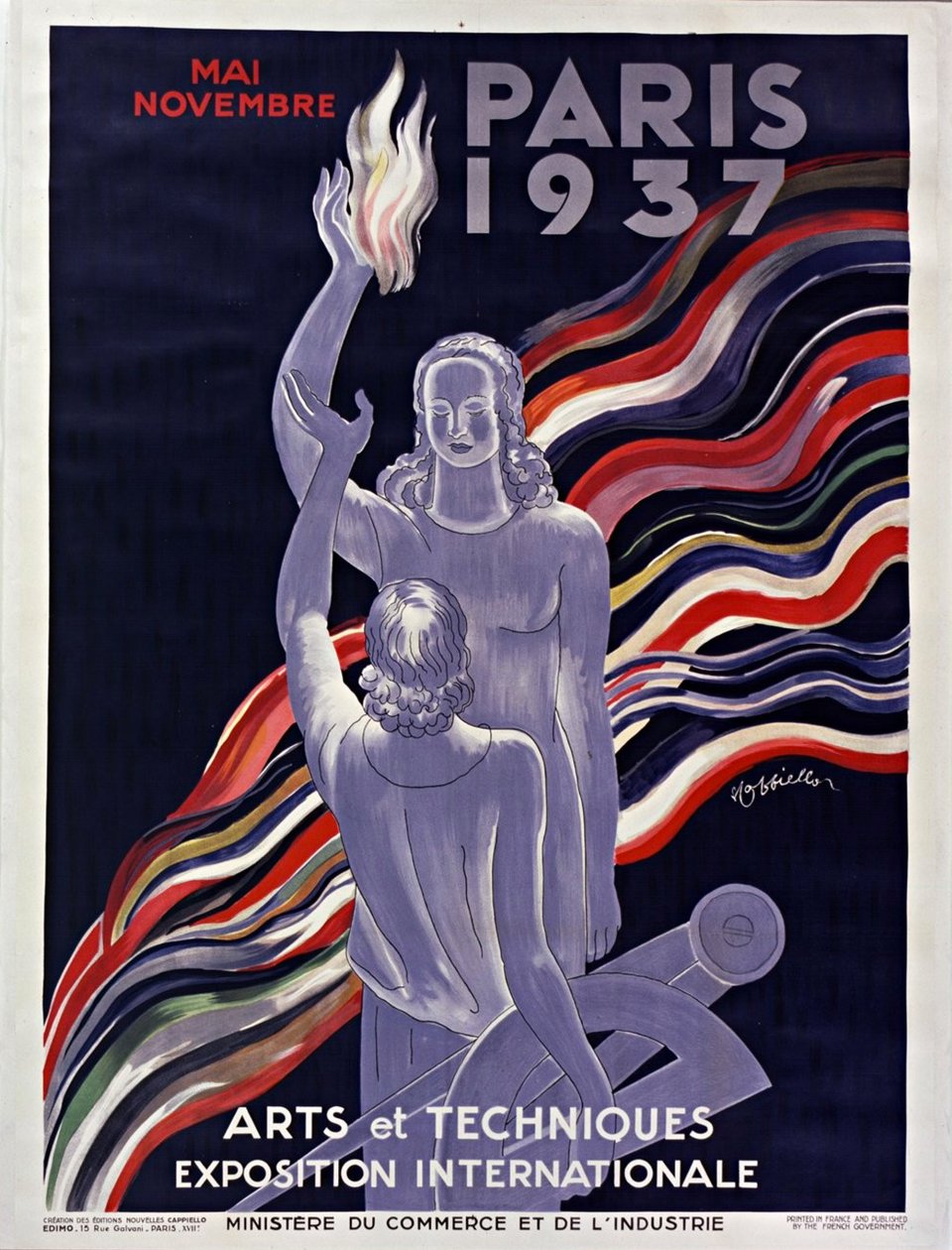 Cartaz da Exposição Internacional de 1937 em Paris, 1937. de Leonetto Cappiello