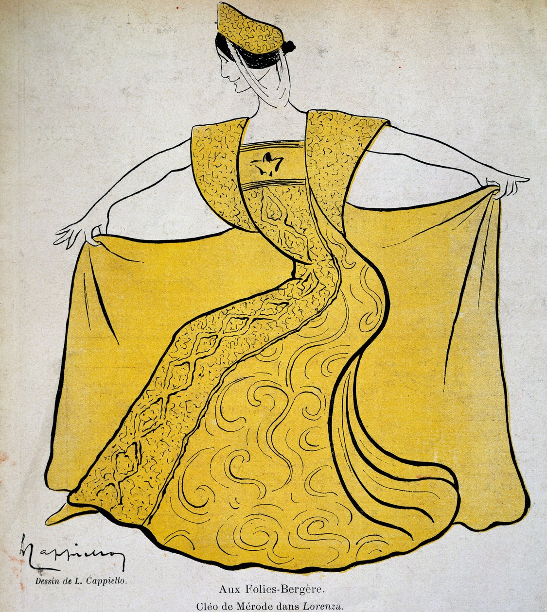 A bailarina Cleo no ballet pantomima Lorenza no Folies Bergere de Leonetto Cappiello