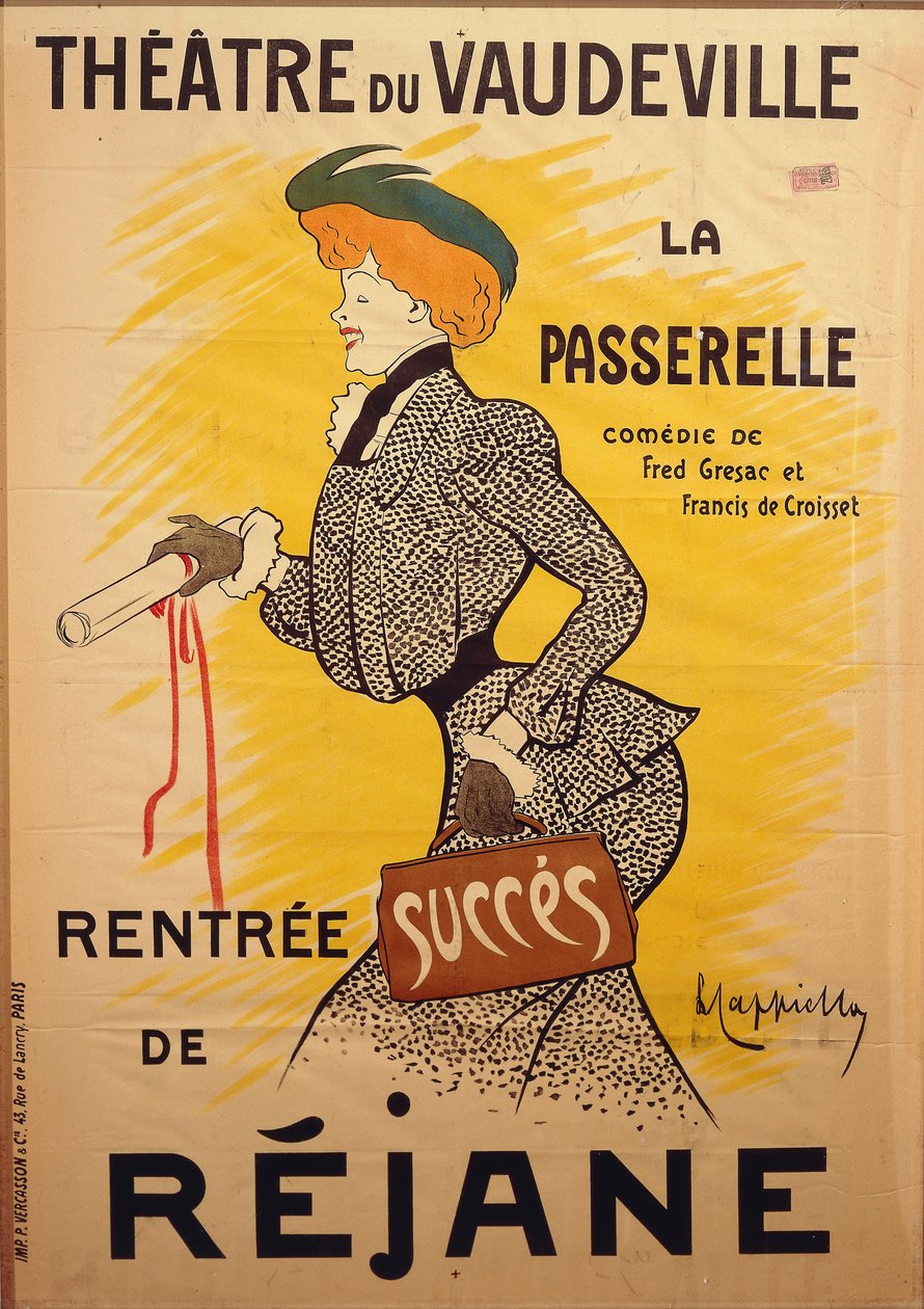 Theatre du Vaudeville: La Passerelle, de Leonetto Cappiello (1875-1942), ilustração de Leonetto Cappiello