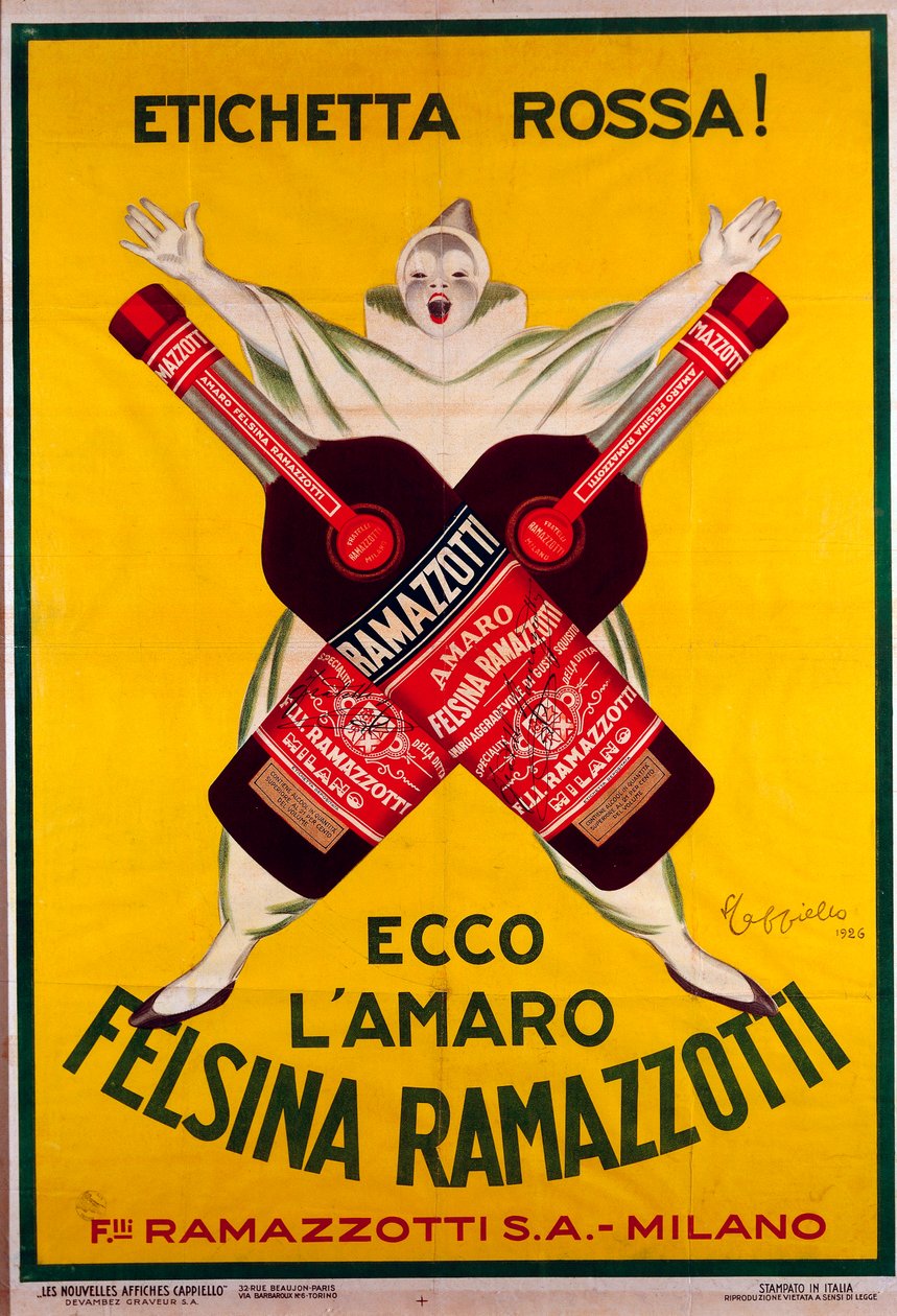 poster para a bebida Amaro (Amer) felsina Ramazzotti de Leonetto Cappiello