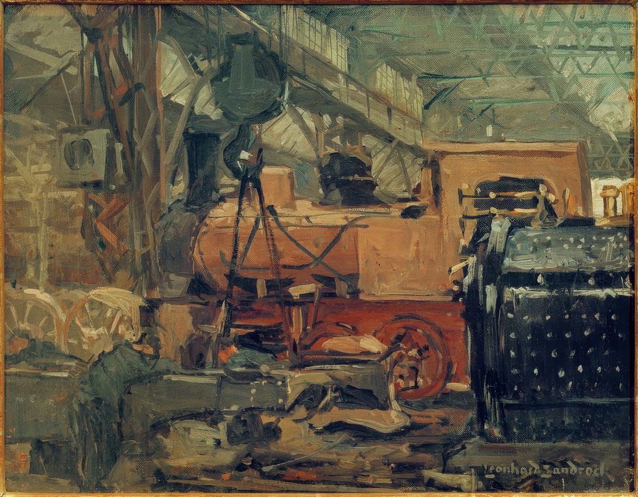Em uma sala de montagem de caldeiras de Leonhard Sandrock