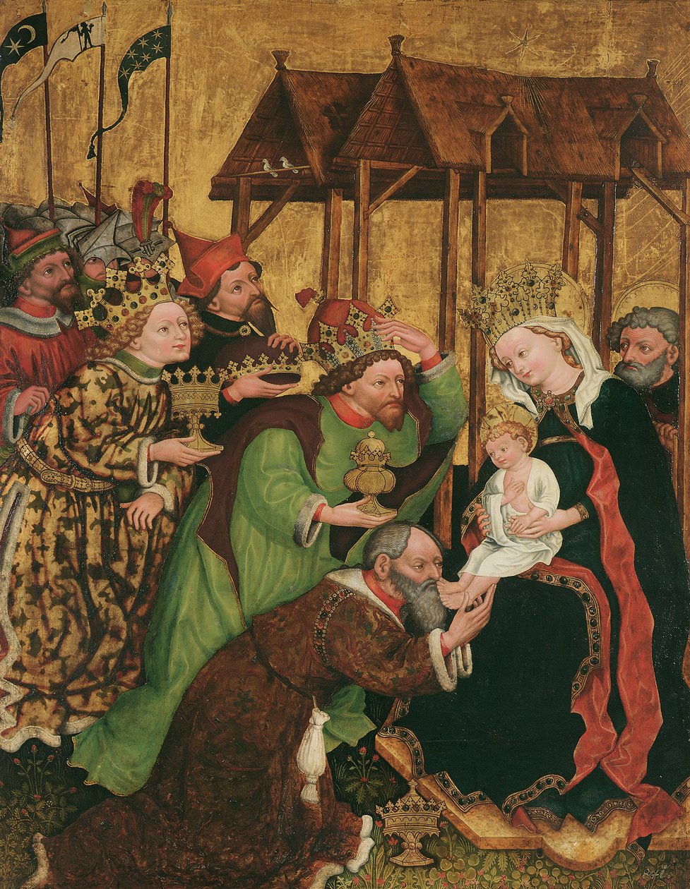 Adoração dos Magos (interior); Eleição de José e Casamento de Maria (exterior) de Leonhard von Brixen (Lienhart Scherhauff)