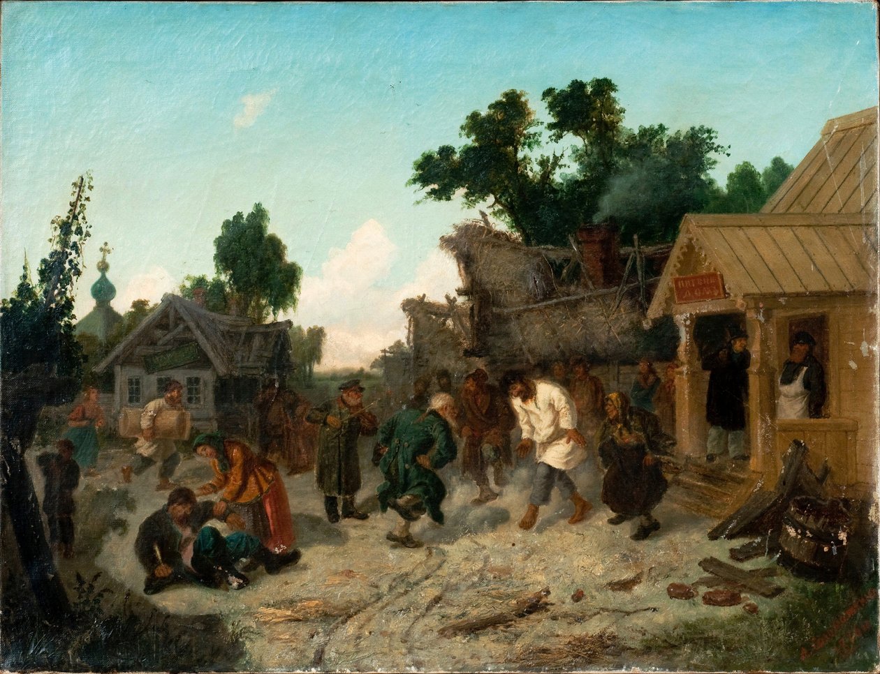 Na taberna, 1886 de Leonid Ivanovich Solomatkin