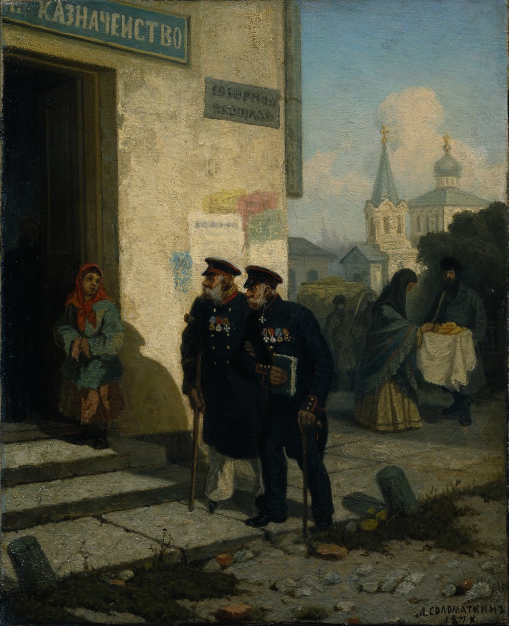 O dia da pensão, 1878 de Leonid Ivanovich Solomatkin