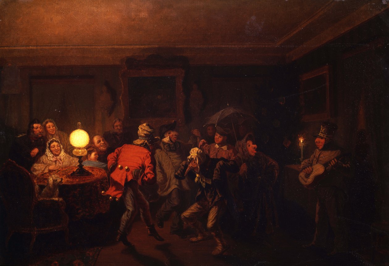Os mummers, 1873. de Leonid Ivanovich Solomatkin