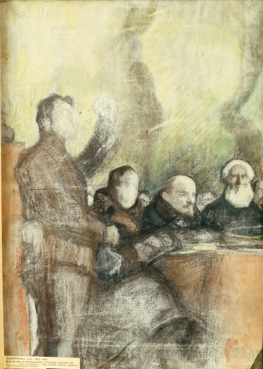 Lenin no sétimo congresso russo dos soviéticos em dezembro de 1919, 1919 de Leonid Osipovic Pasternak