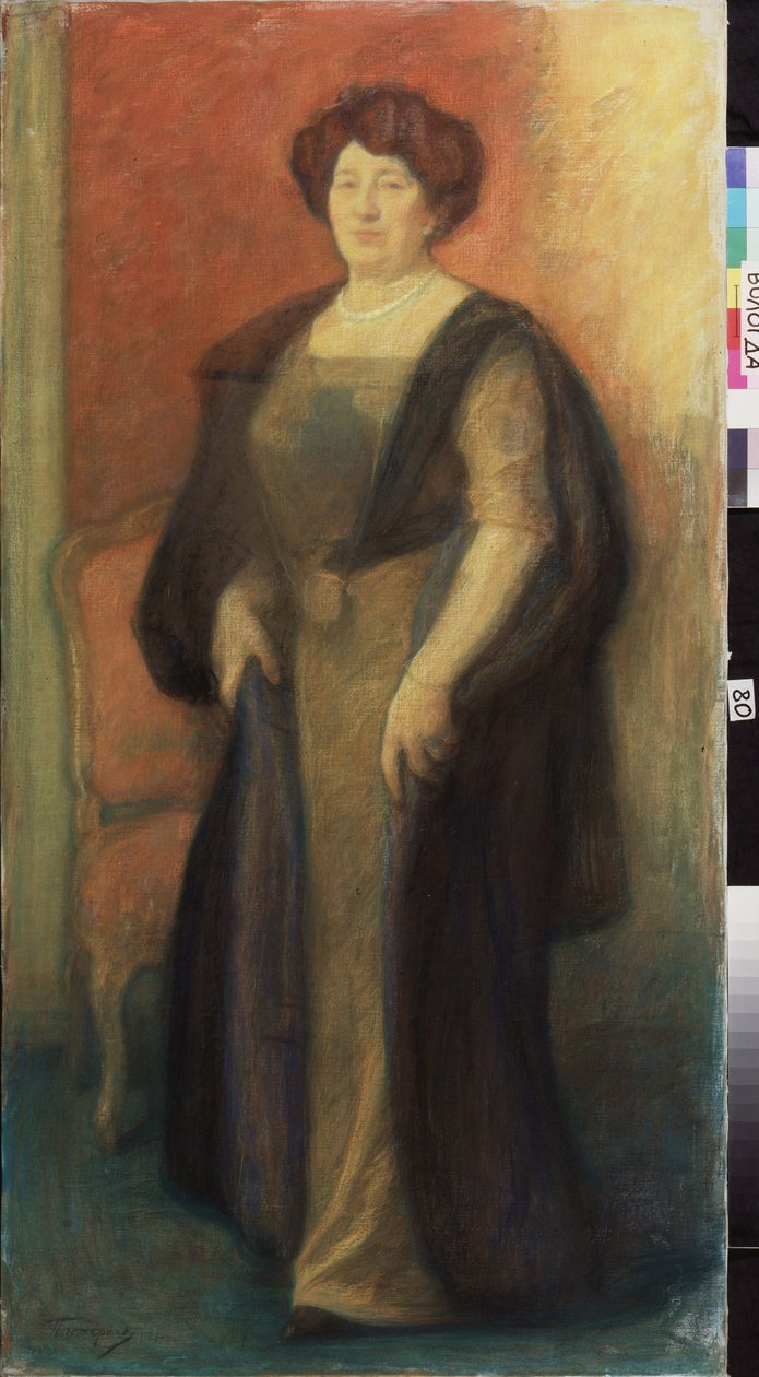 Retrato de Anna Vysotskaya (?). Trabalho de Leonid Osipovich Pasternak (1862-1945), pastel sobre papelão de Leonid Osipovic Pasternak