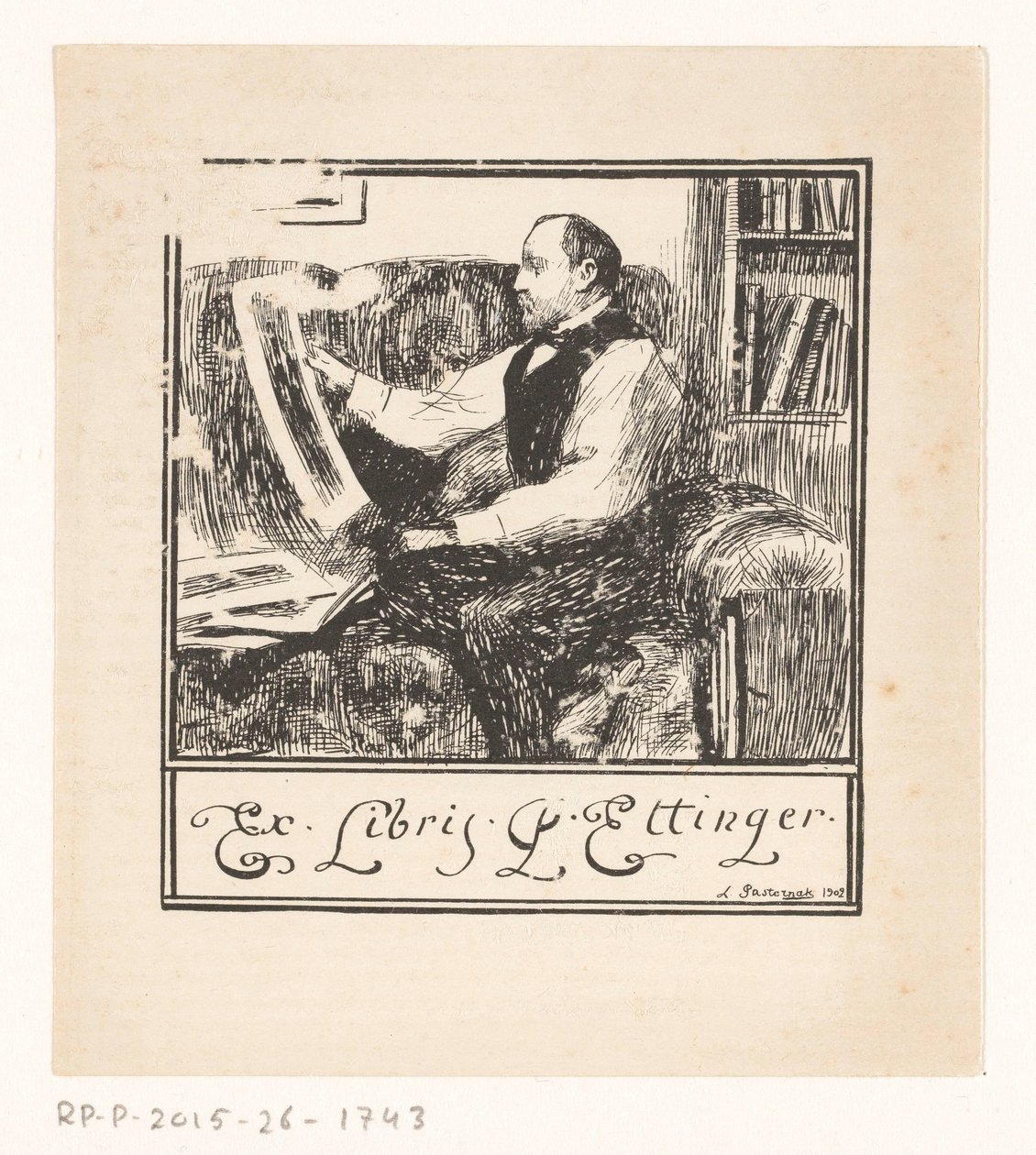 Ex libris de Pawel Ettinger de Leonid Osipovisch Pasternak