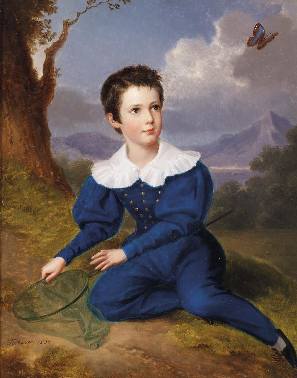 Retrato de Maximilian Freiherr von Hammer-Purgstall (de acordo com a inscrição no verso), assinado e datado de Fertbauer 1834 de Leopold Fertbauer