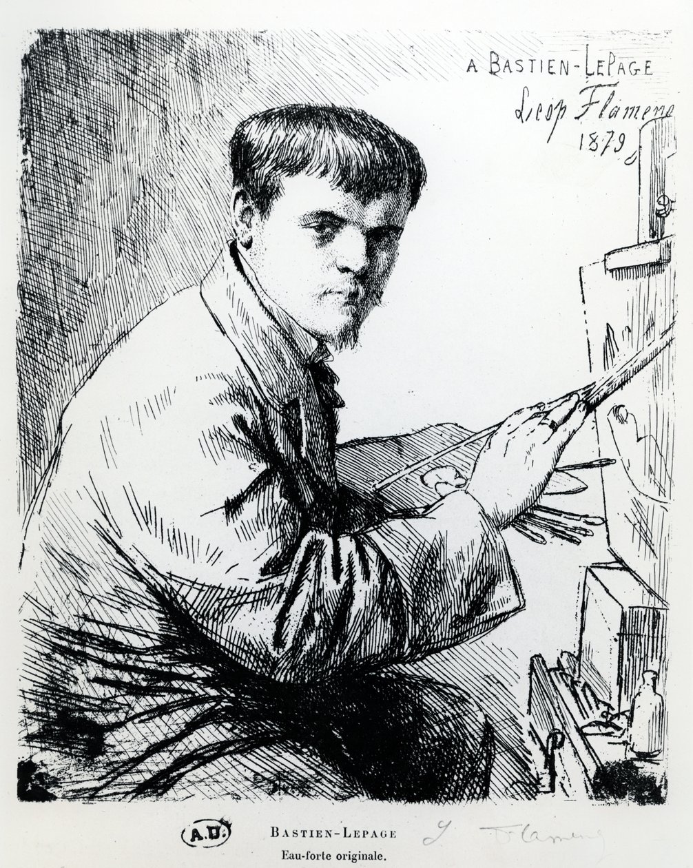 Retrato de Jules Bastien-Lepage, 1879 de Leopold Flameng