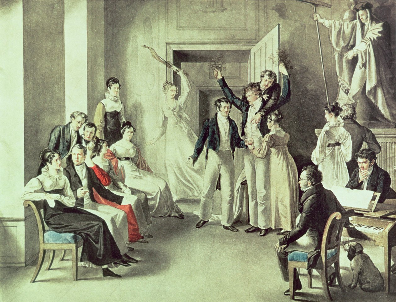 A família de Franz Peter Schubert (1797-1828) jogando jogos de Leopold Kupelwieser