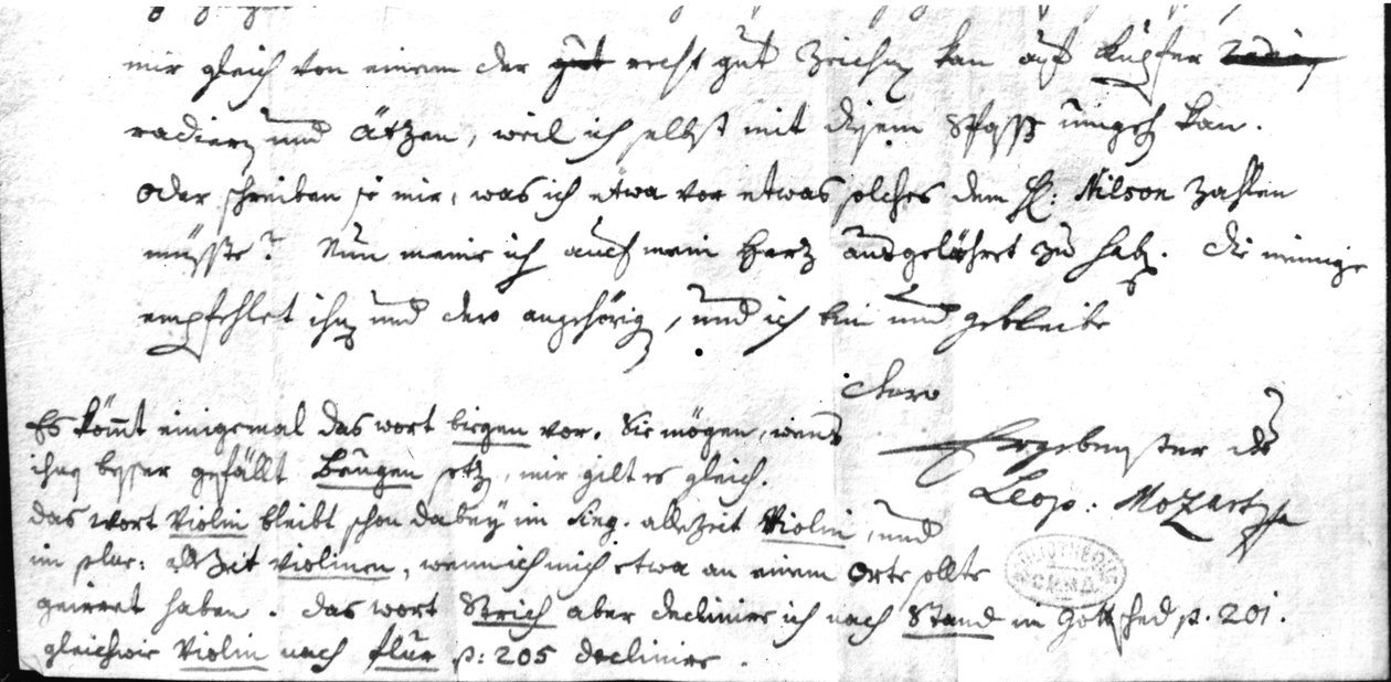 Carta de Leopold Mozart (1719-1787), 7 de julho de 1755 de Leopold Mozart