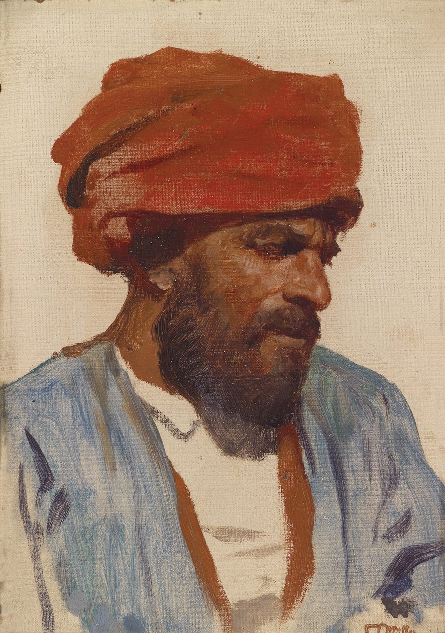 Retrato, oriental, homem de Leopold Muller