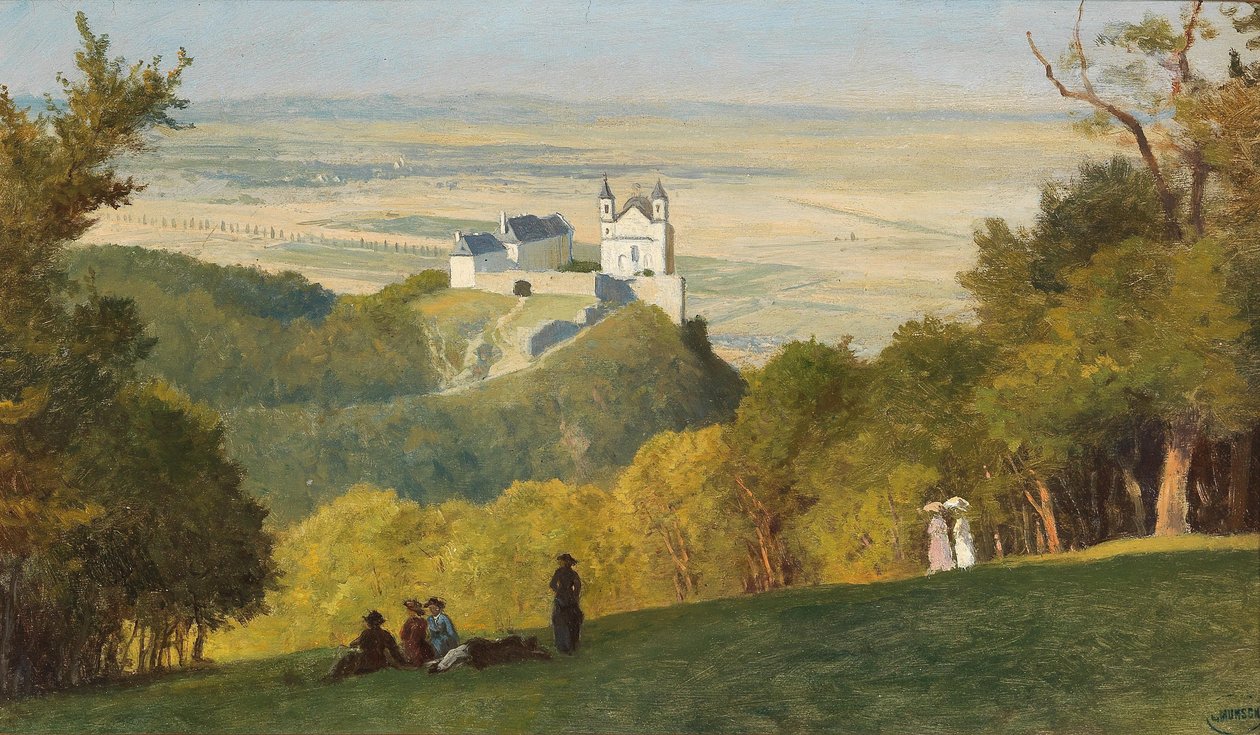 Vista do Kahlenberg para o Leopoldsberg de Leopold Munsch