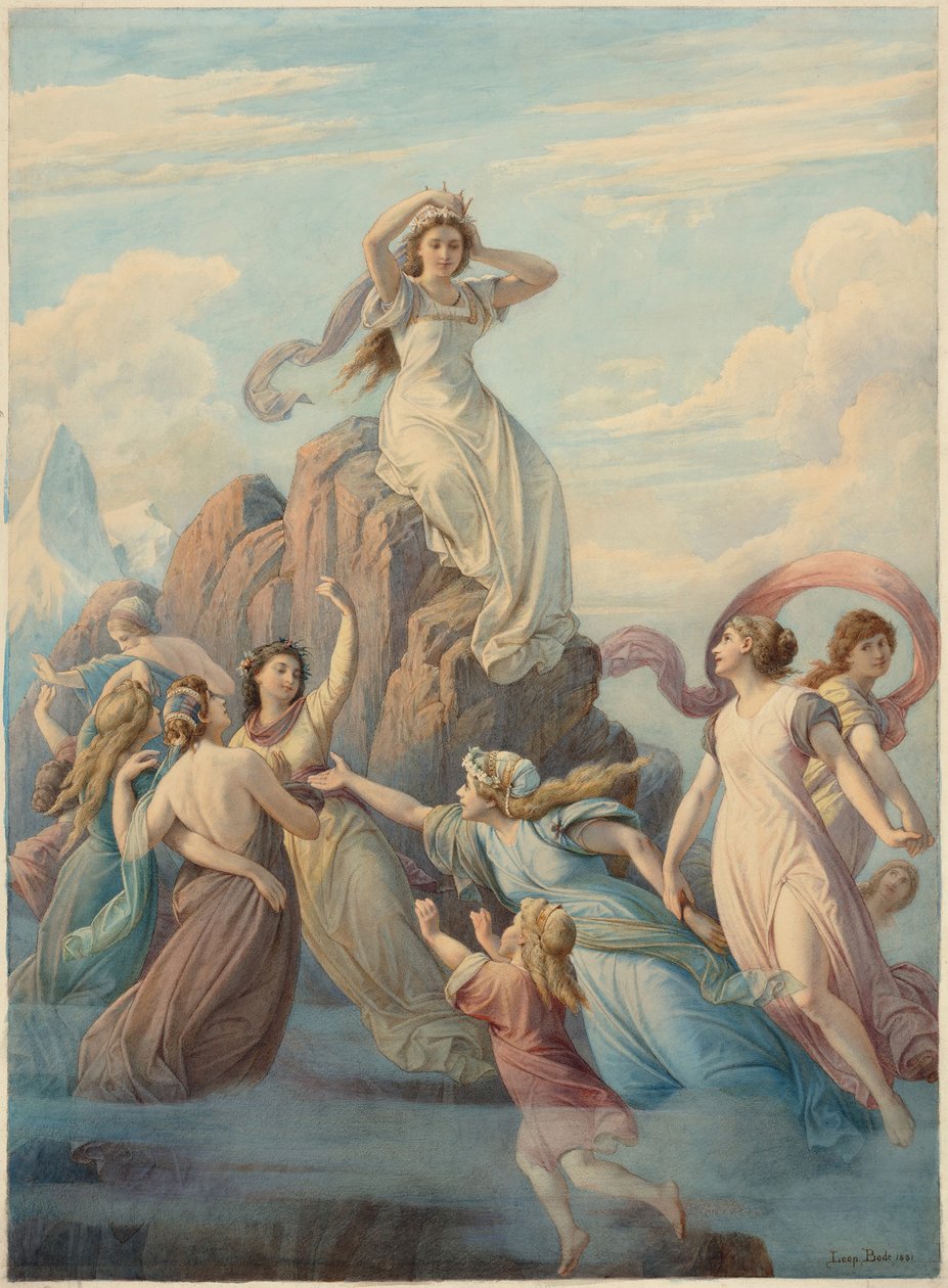 Berglied Mountain Song depois de Friedrich Schiller, 1881. de Leopold Bode