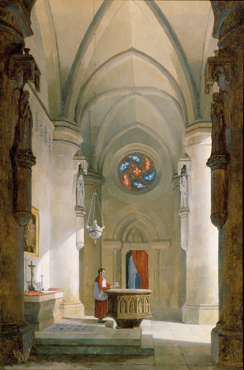 O interior de um batistério de Leopold Ernst