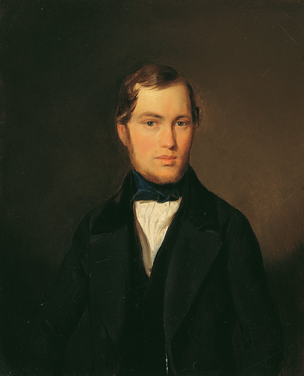 Jovem com uma gravata azul de Leopold Fertbauer