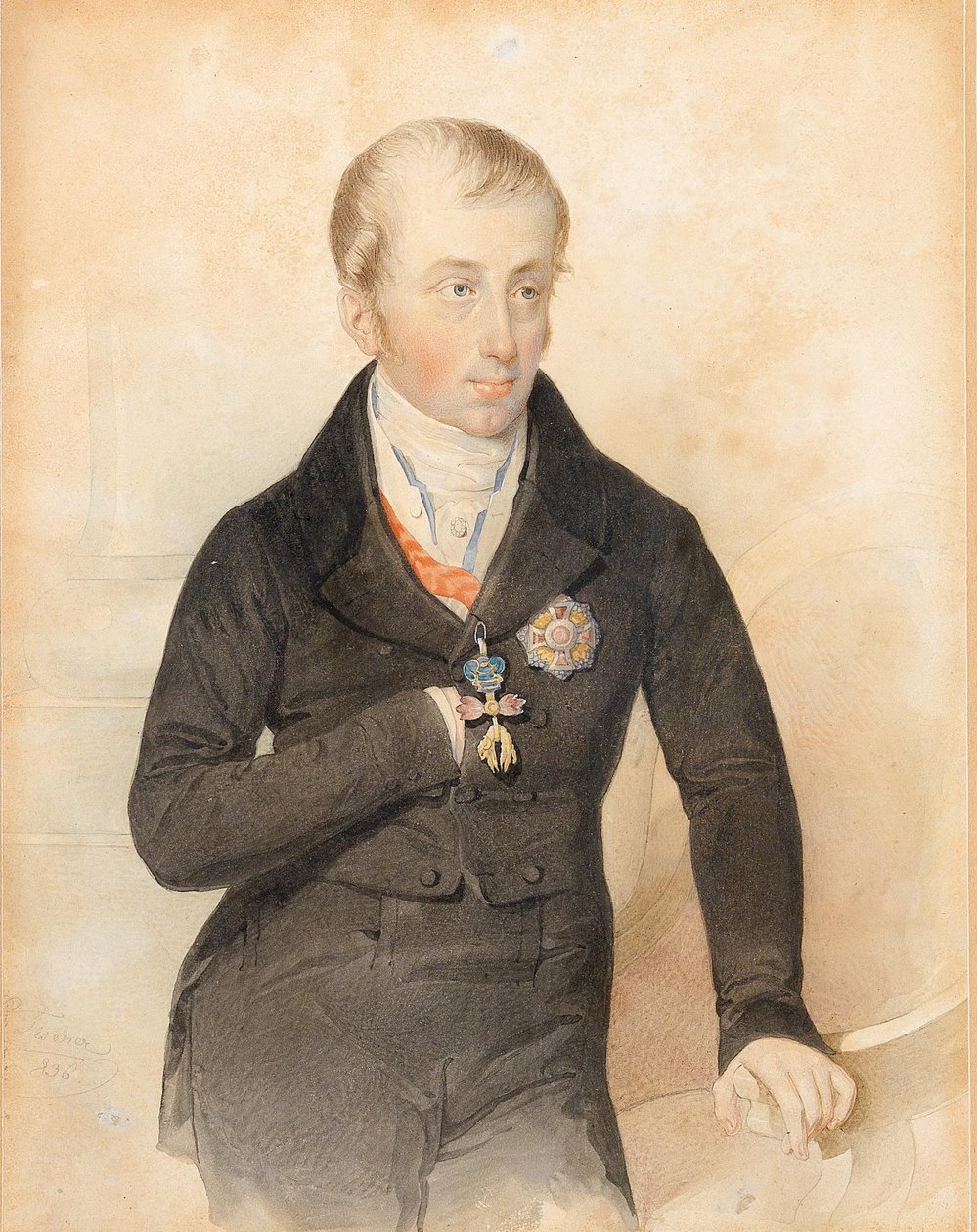 Retrato do imperador Fernando I da Áustria 1793-1875, 1836. de Leopold Fischer
