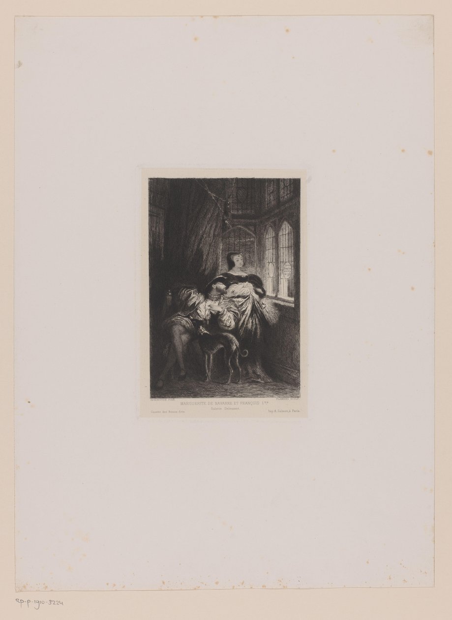 Retrato duplo de Margarida de Valois e Francisco I da França Marguerite de Navarre et François Ier (título no objeto) de Leopold Flameng