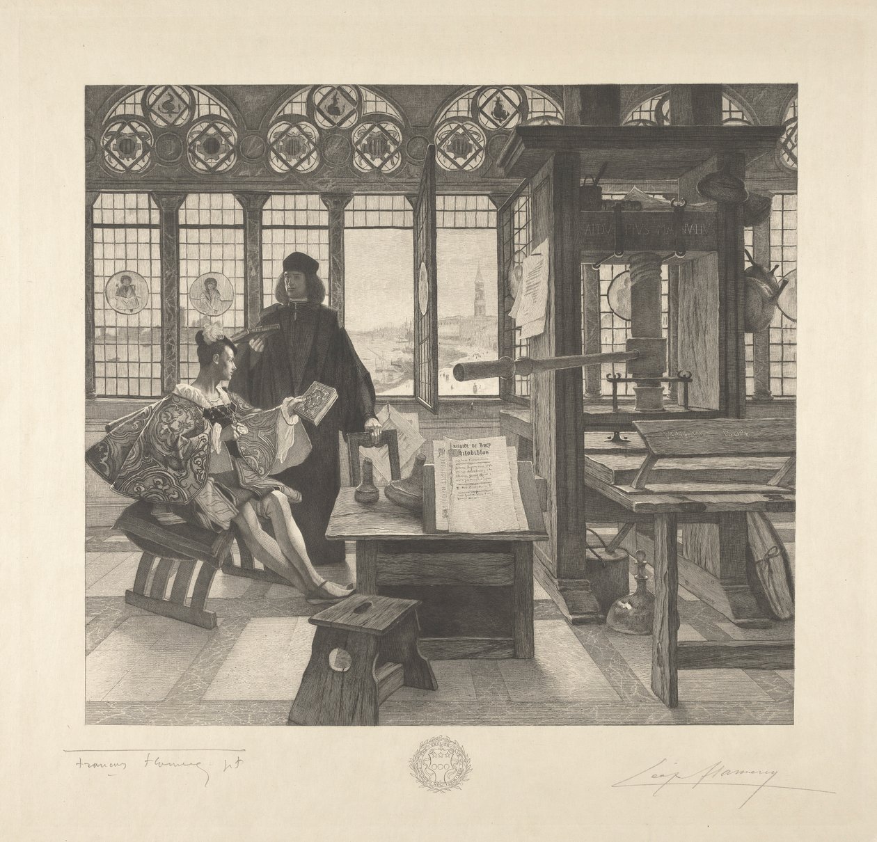 Grolier com a Impressora Aldus Manutius de Leopold Flameng