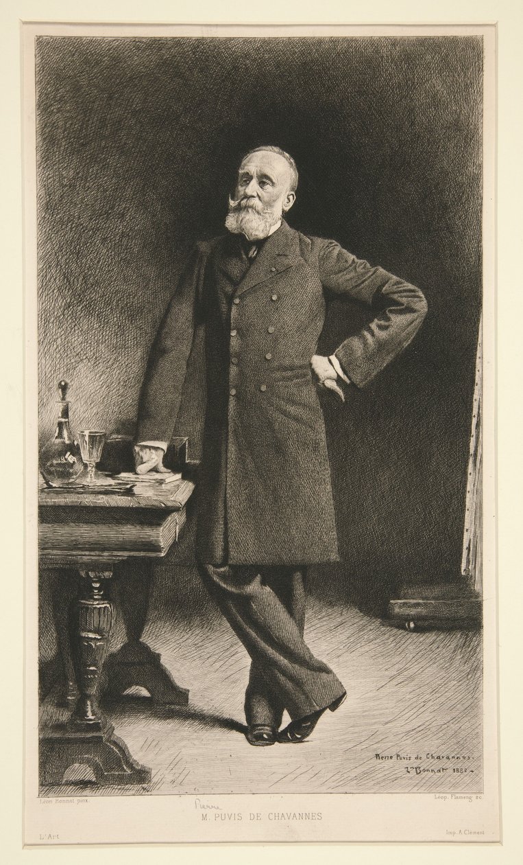 Retrato de Pierre Puvis de Chavannes de Leopold Flameng
