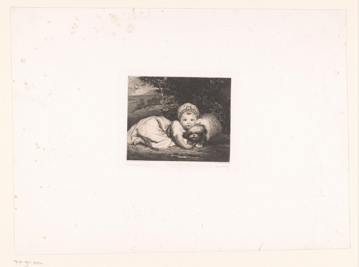 A princesa Sophia Matilda de Gloucester com o seu cãozinho de Leopold Flameng
