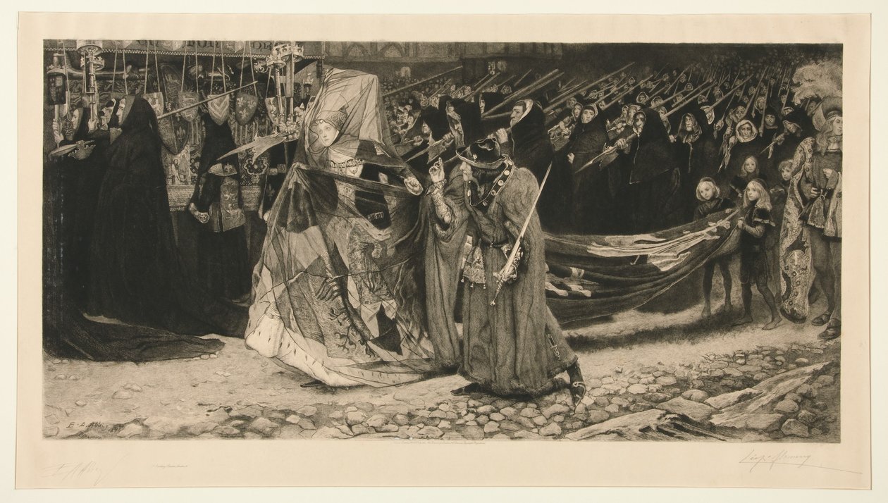 Ricardo, duque de Gloucester, e Lady Anne de Leopold Flameng