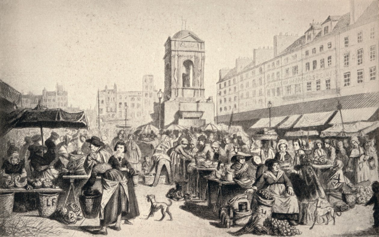 O Marché des Innocents, 1915 de Leopold Flameng