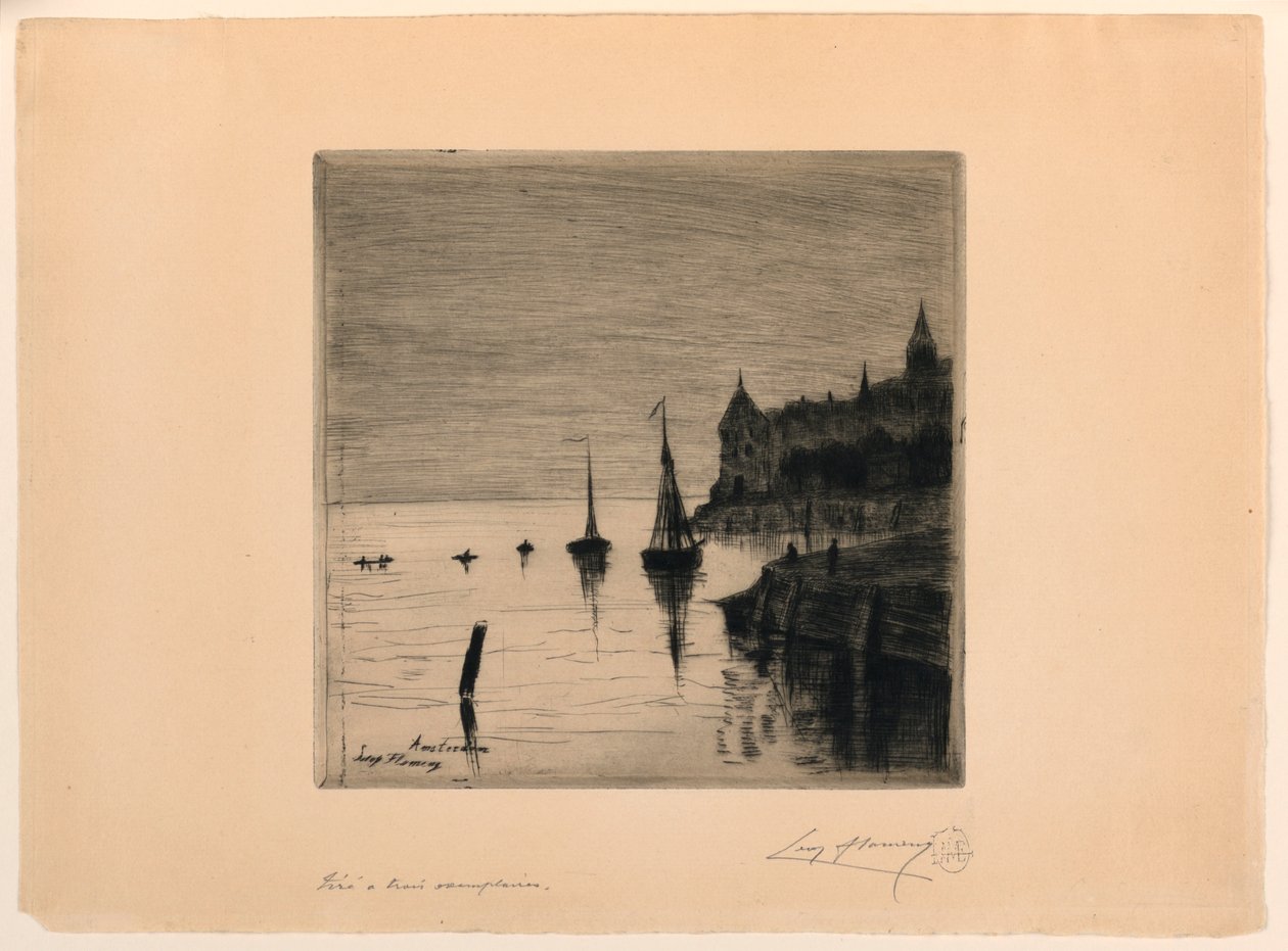 Vista de Amsterdã de Leopold Flameng