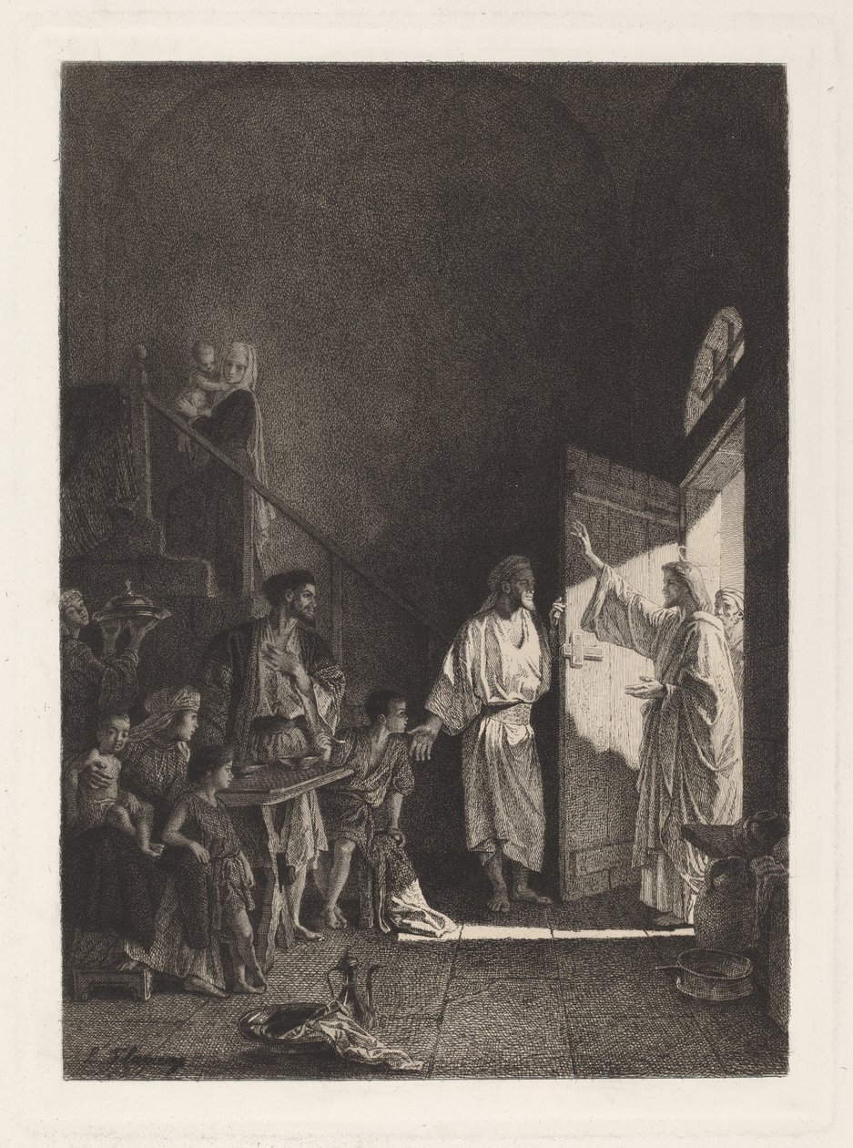 Uma cena do Novo Testamento de Leopold Flameng, after Alexandre Bida