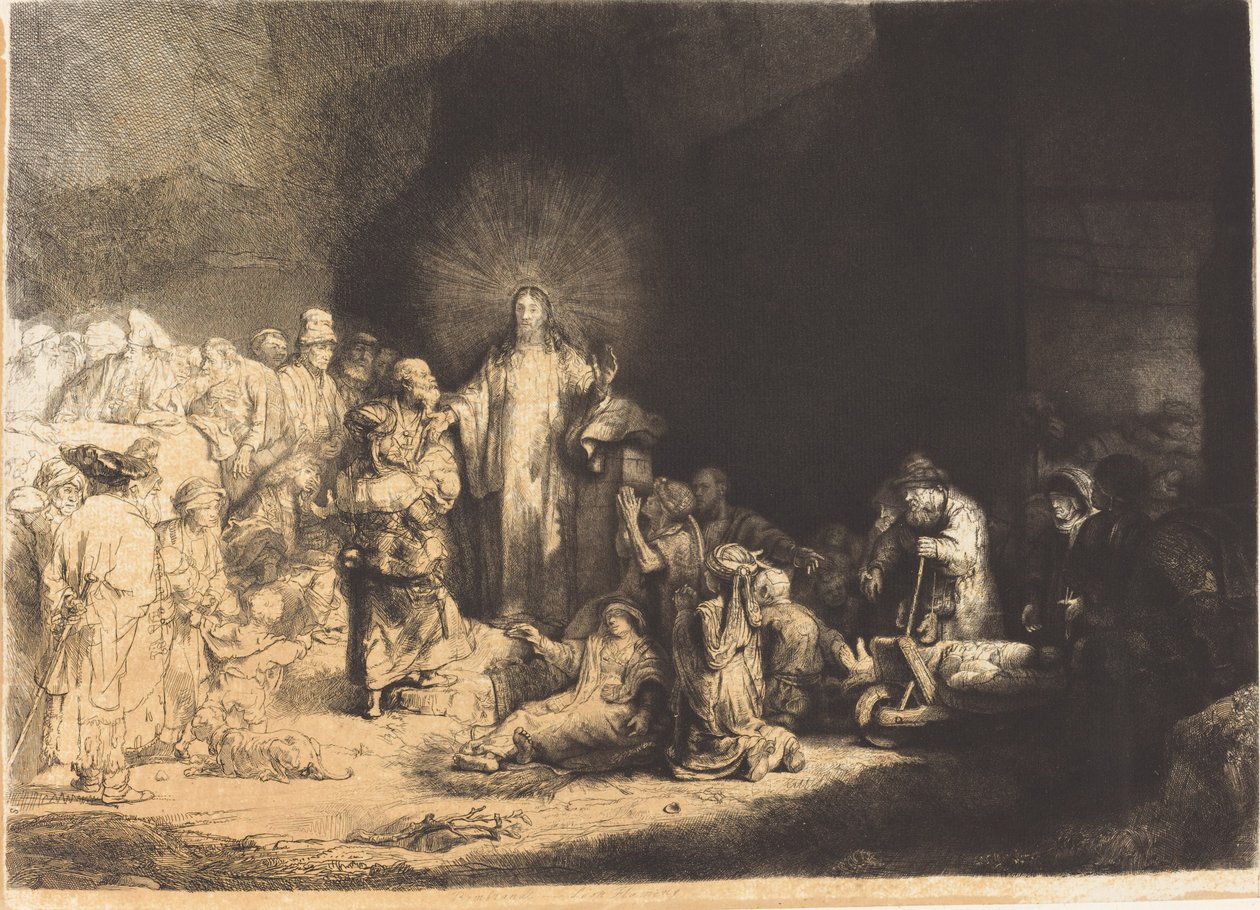 Cristo Pregando (The Hundred Guilder Print) de Leopold Flameng after Rembrandt van Rijn