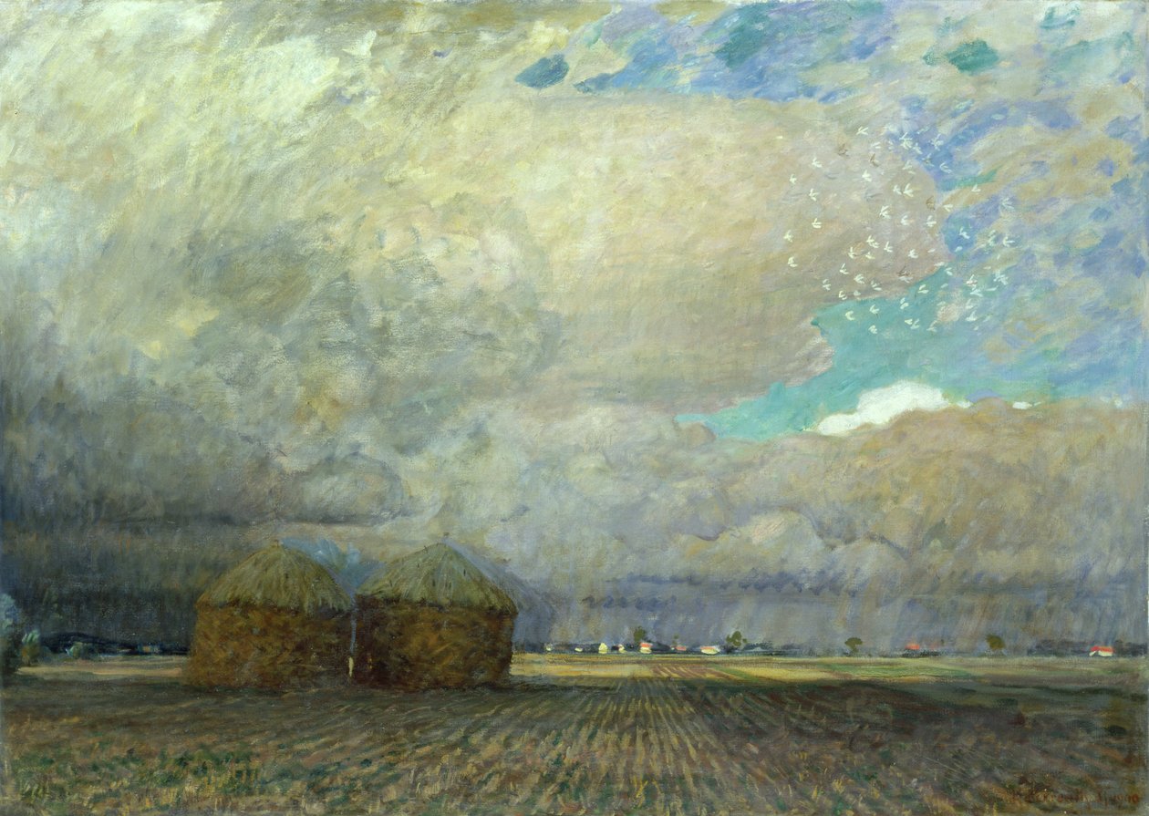 Paisagem com cabanas, 1900 de Leopold Karl Walter von Kalckreuth