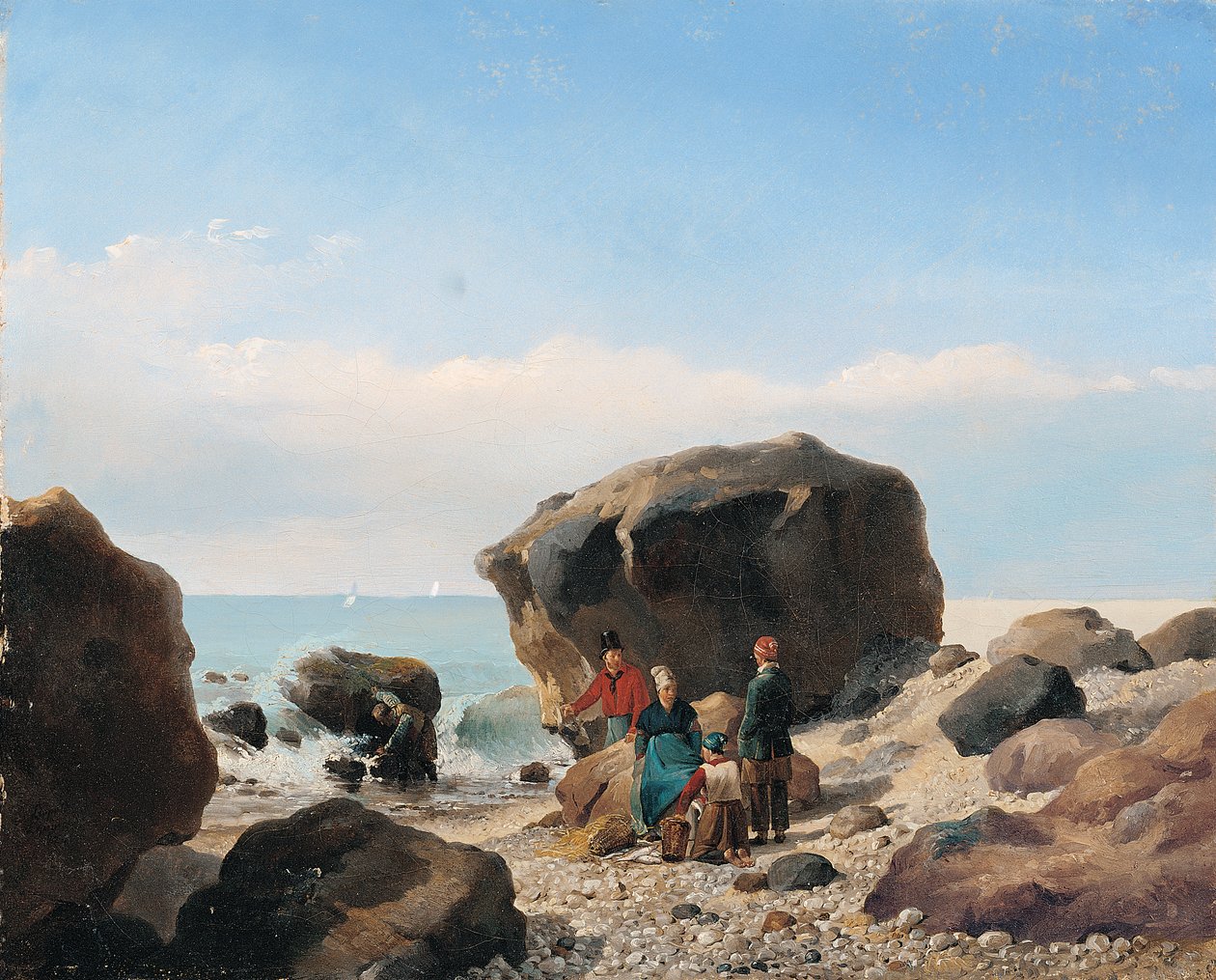 Cena de praia com figuras de Leopold Leprince