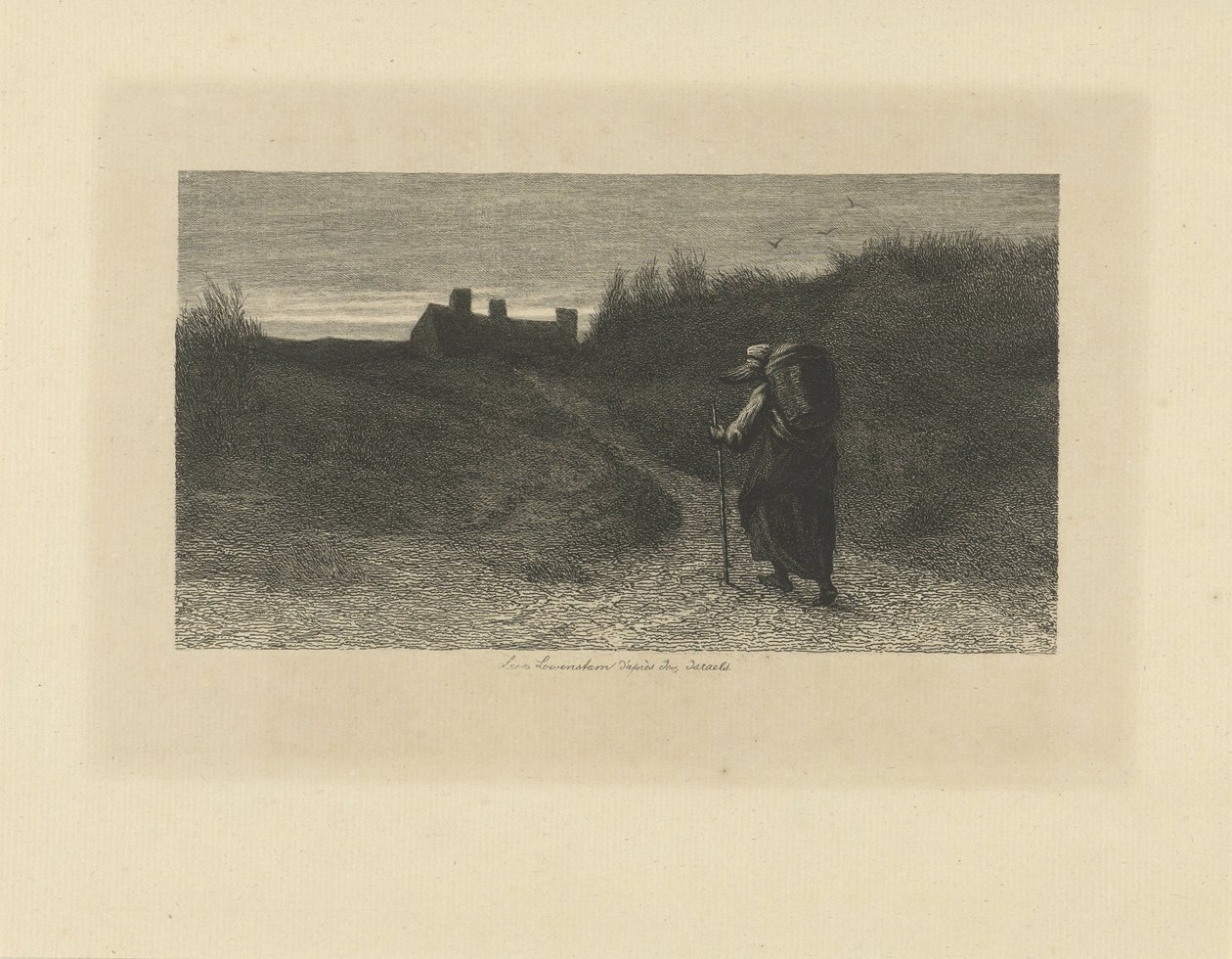 Alpinista em uma paisagem de dunas de Leopold Lowenstam
