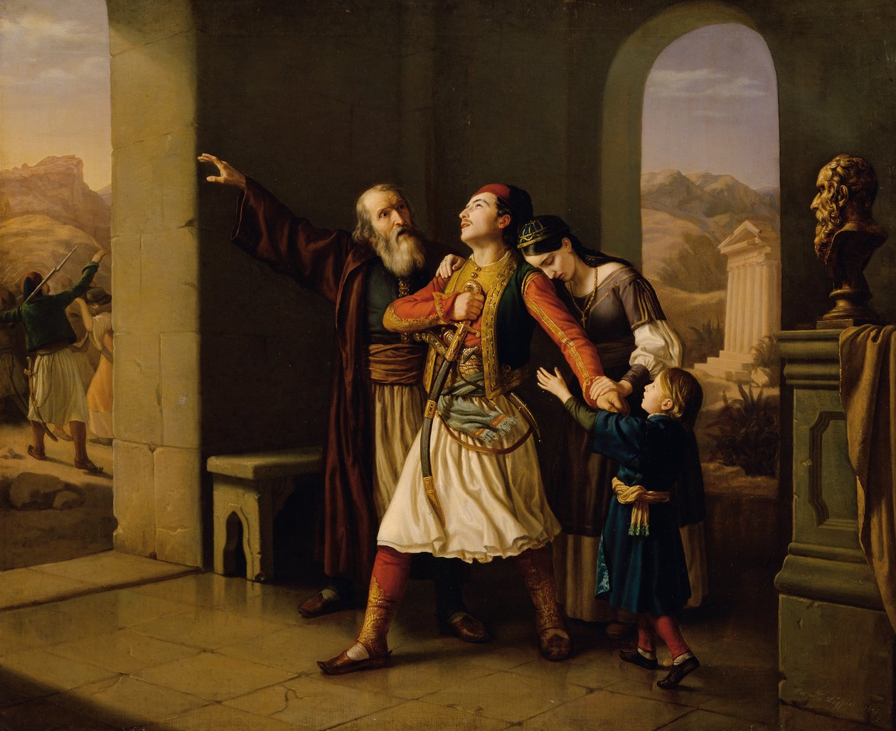 Um guerreiro grego se despede de Leopold Löffler Edler von Radymno