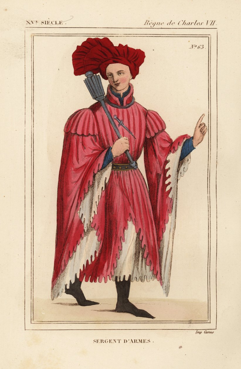 Sargento de armas ou sargento de armas com maça de cerimónia de Leopold Massard