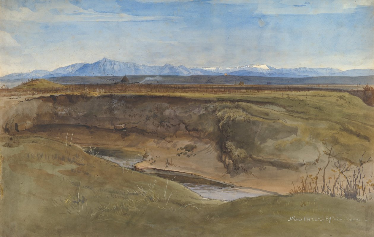 Paisagem perto de Roma, 1867. de Leopold Venus