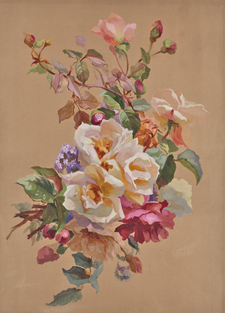 Rosas e miosótis de Leopold von Stoll