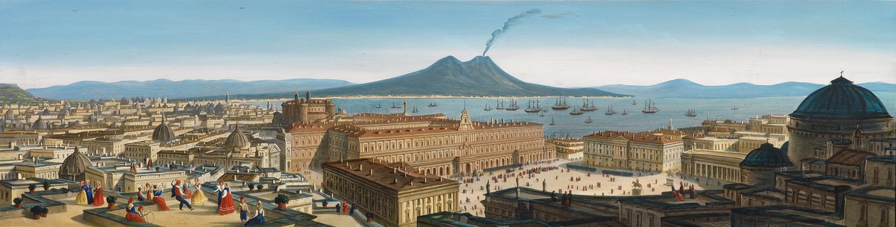 Piazza del Plebscito e Vesúvio de Leopoldo Calvi