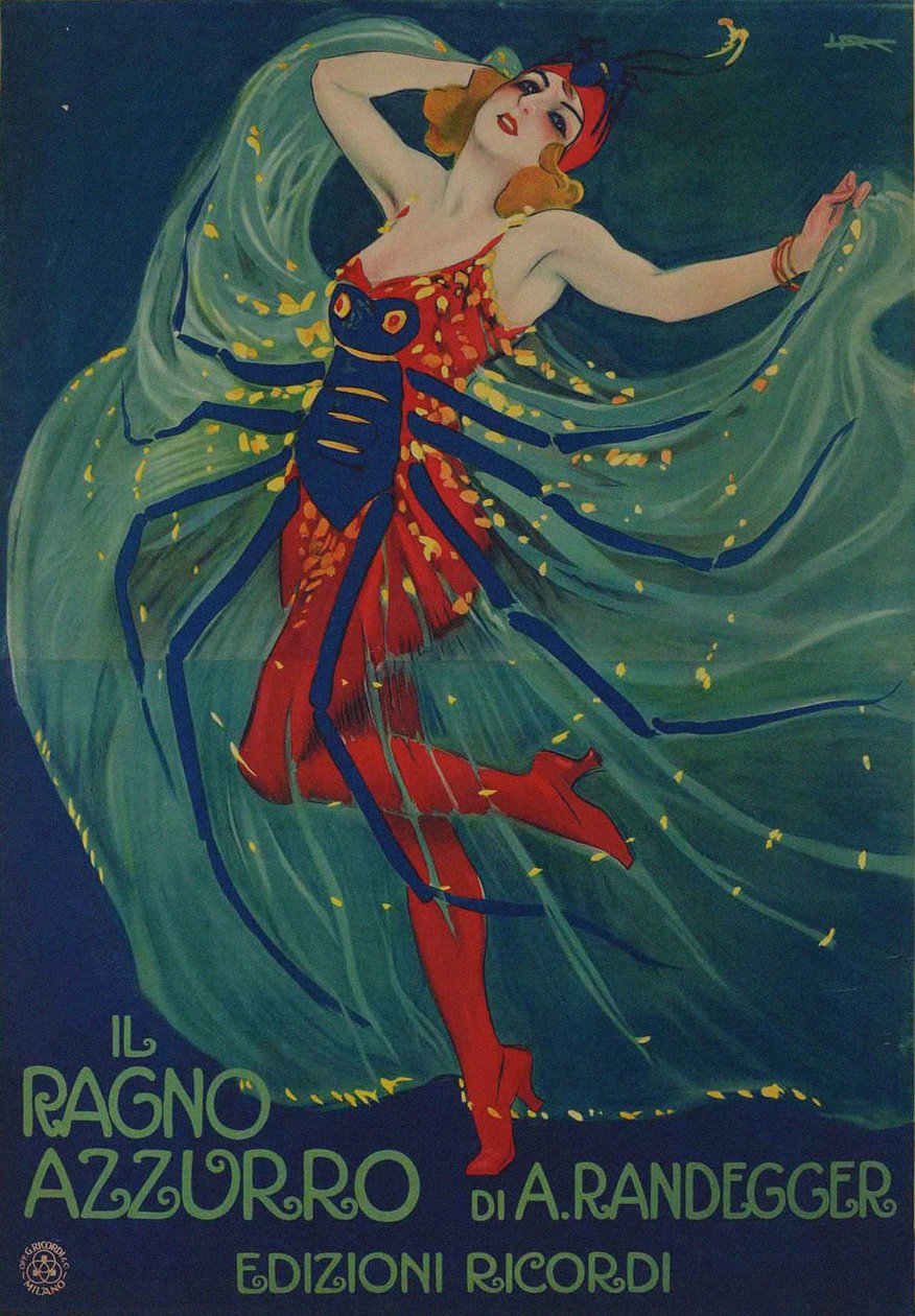 Il Ragno Azzurro A Aranha Azul por Alberto Iginio Randegger, 1916. de Leopoldo Metlicovitz