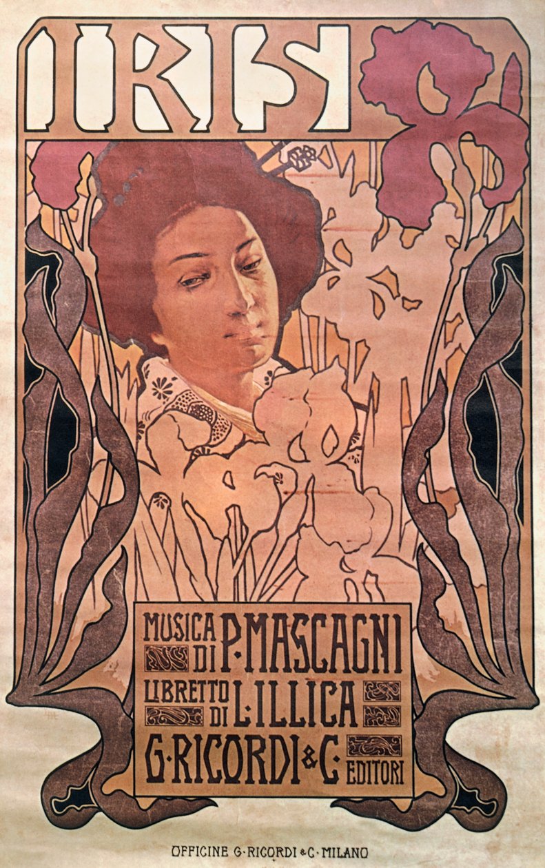 "Íris" de Pietro Mascagni de Leopoldo Metlicovitz