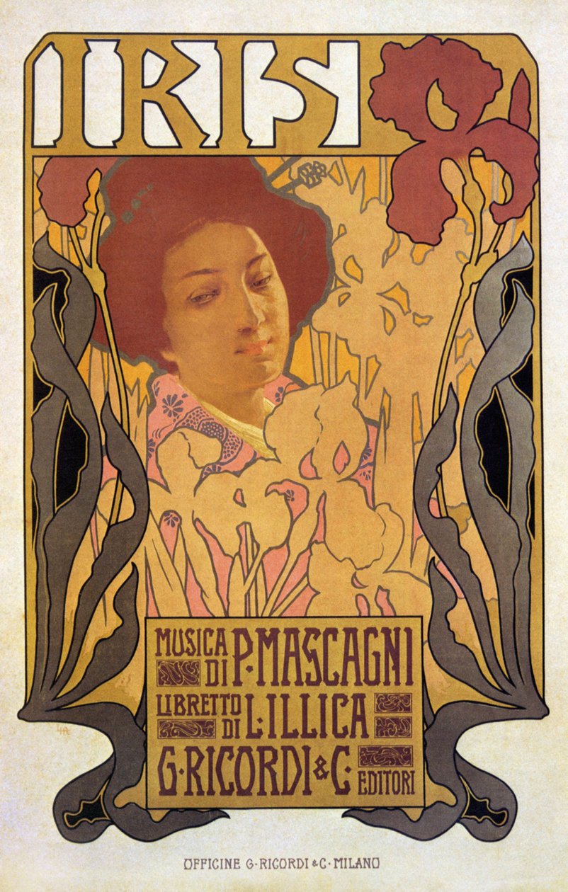 Iris , cartaz de ópera de Pietro Mascagni de Leopoldo Metlicovitz