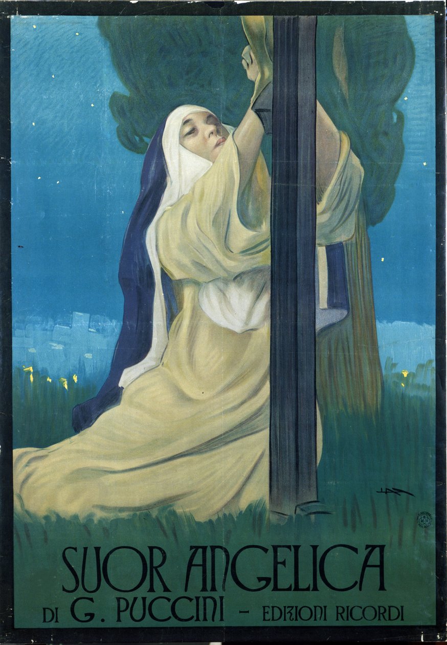 Ópera "Suor Angelica" (Sister Angelica) de Giacomo Puccini de Leopoldo Metlicovitz