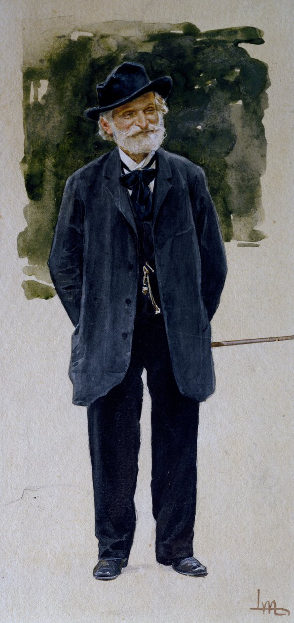 Retrato de Giuseppe Verdi (aguarela sobre papel) de Leopoldo Metlicovitz