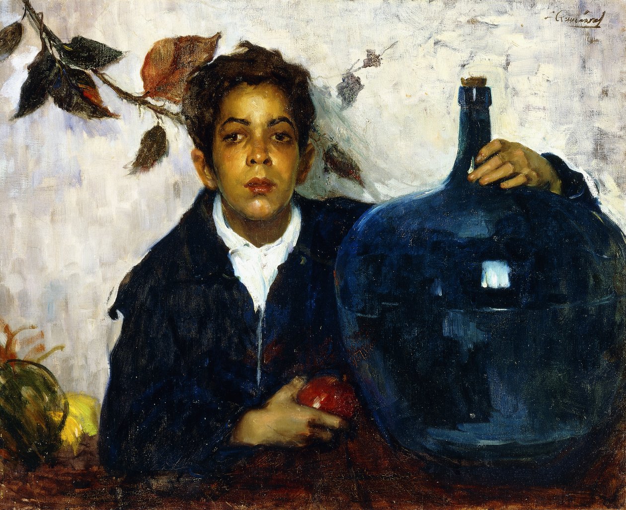 Rapaz com uma grande garrafa (óleo sobre tela) de Leopoldo Romañach