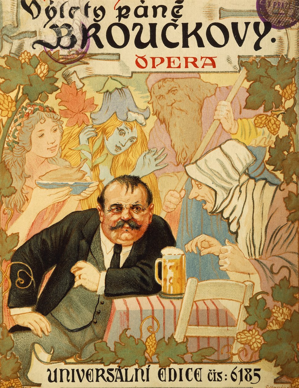 Página de rosto de Viagens do Sr. Brouck, de Leos Janacek de Leos Janacek