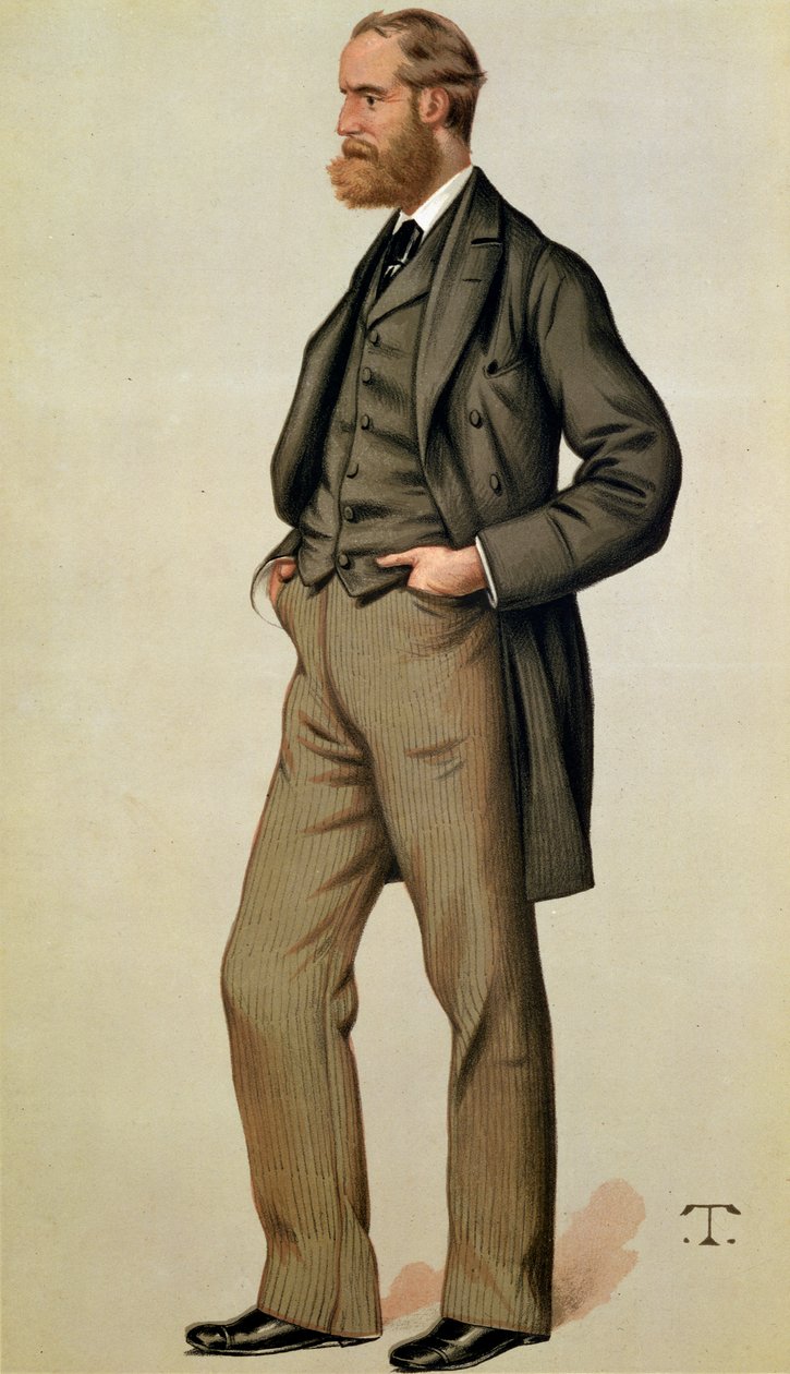 Retrato da ilustração de Charles Stewart Parnell (1846-91) de "Vanity Fair", bar. 11 de setembro de 1880 de Leslie Matthew Ward