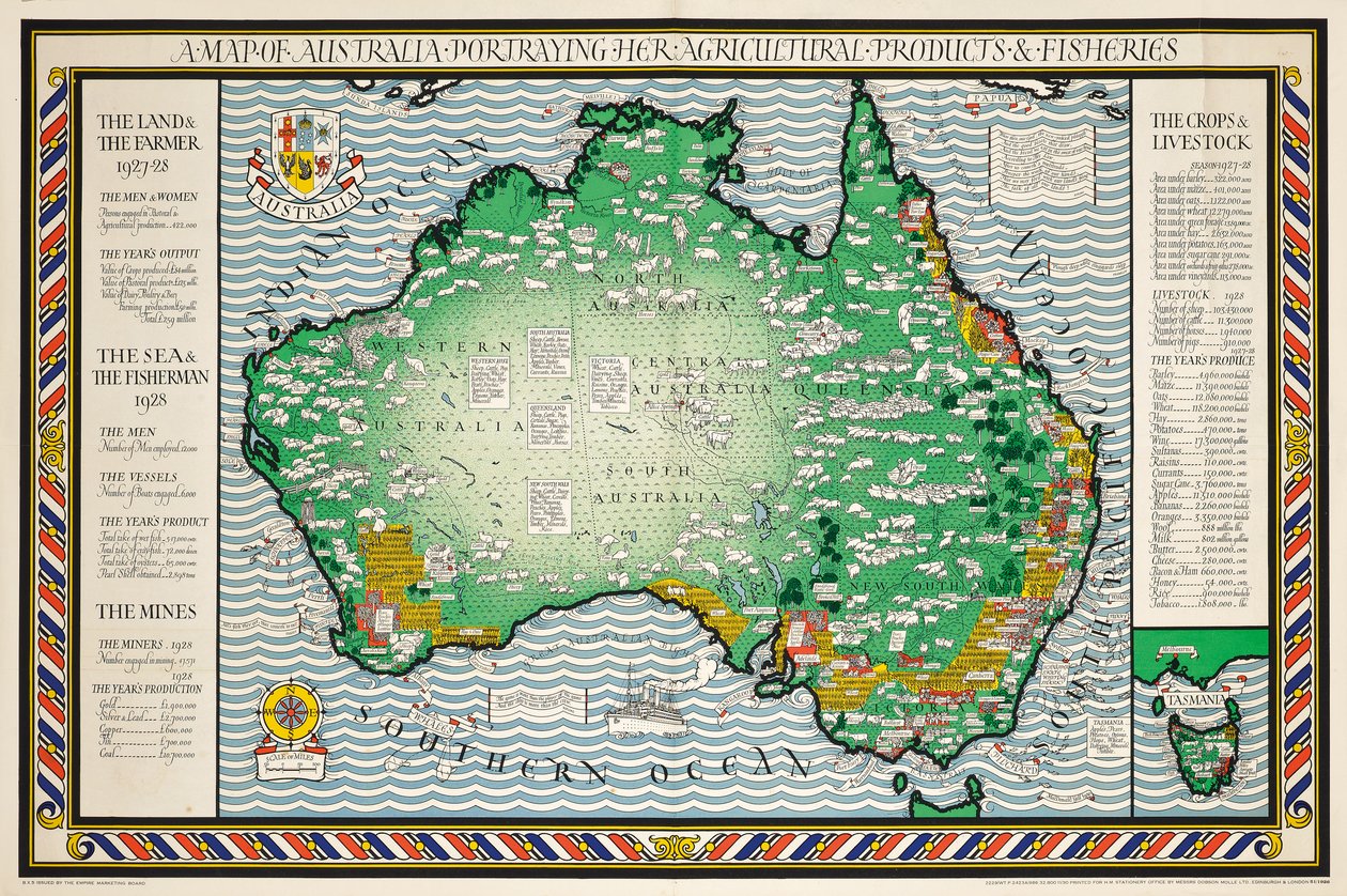 Um mapa da Austrália de Leslie MacDonald Gill