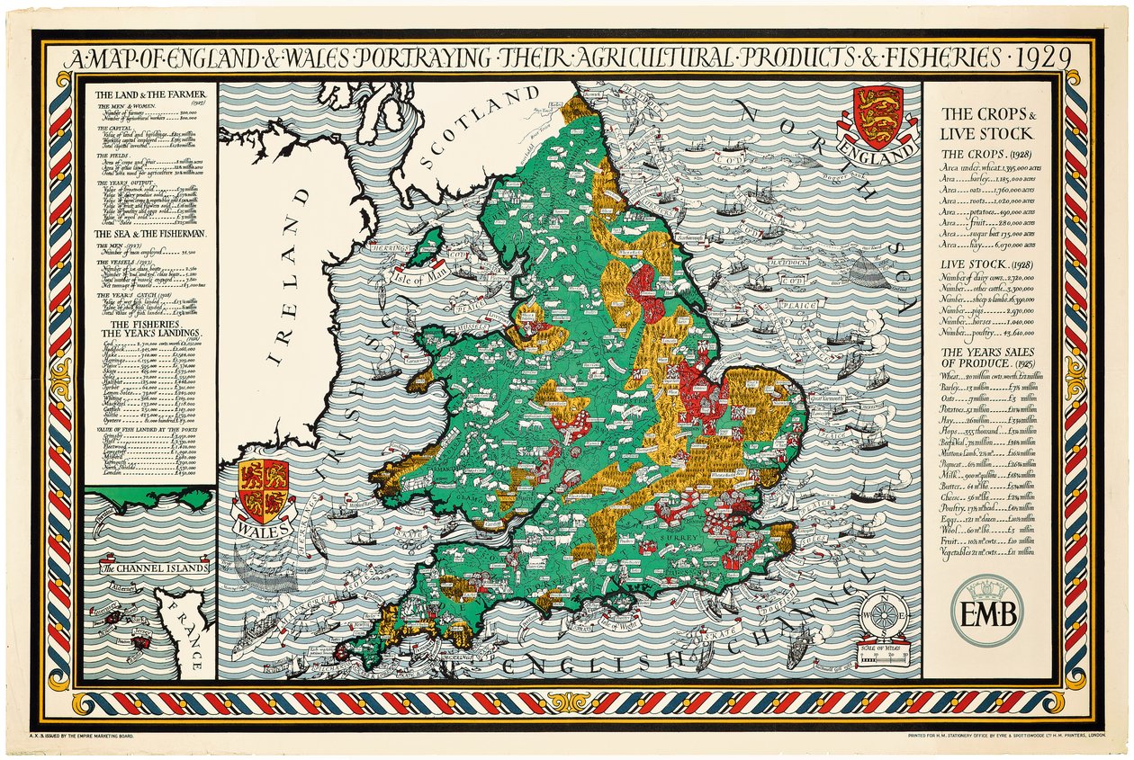 Um Mapa de Inglaterra e do País de Gales de Leslie MacDonald Gill